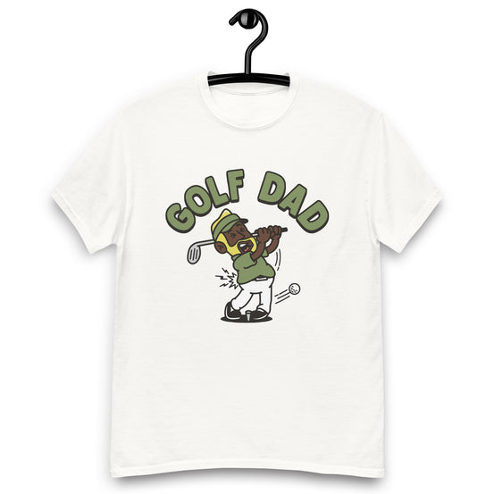 Golf Blond Hair Dark Skin Tone No-Glasses Beard Dad T-Shirt