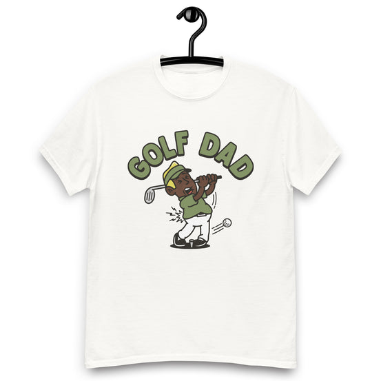 Golf Blond Hair Dark Skin Tone No-Glasses Stubble Dad T-Shirt