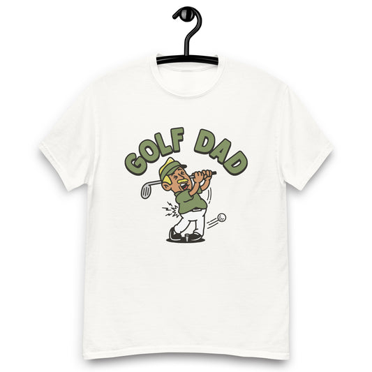Golf Blond Hair Tan Skin Tone No-Glasses Moustache Dad T-Shirt