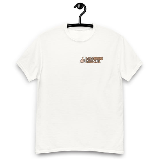 Climbing Black Hair Light Skin Tone No-Glasses Moustache Dad T-Shirt