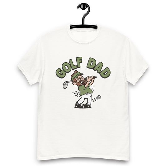 Golf Brown Hair Light Skin Tone Glasses Beard Dad T-Shirt