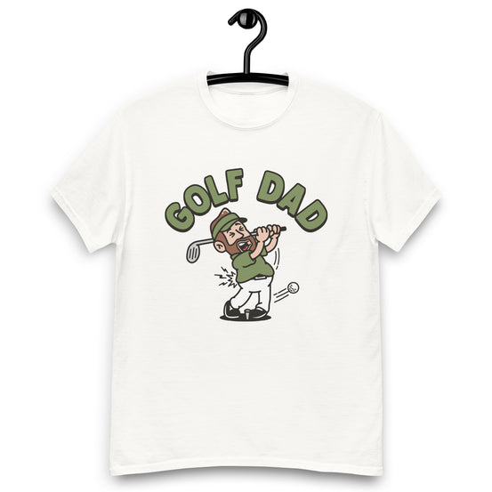Golf Brown Hair Light Skin Tone No-Glasses Beard Dad T-Shirt