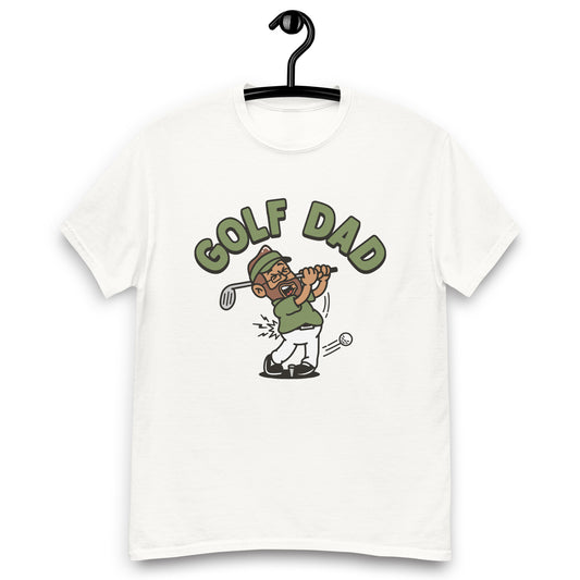 Golf Brown Hair Tan Skin Tone Glasses Beard Dad T-Shirt