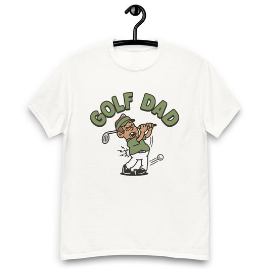 Golf Brown Hair Tan Skin Tone Glasses Stubble Dad T-Shirt