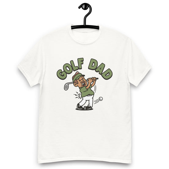 Golf Brown Hair Tan Skin Tone No-Glasses Moustache Dad T-Shirt