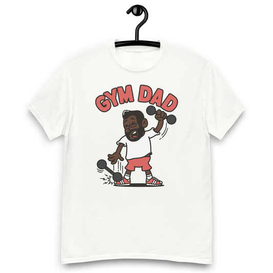 Gym Black Hair Dark Skin Tone Glasses Medium Beard Dad T-Shirt