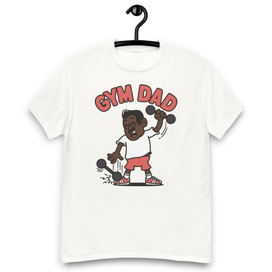 Gym Black Hair Dark Skin Tone Glasses Medium Moustache Dad T-Shirt