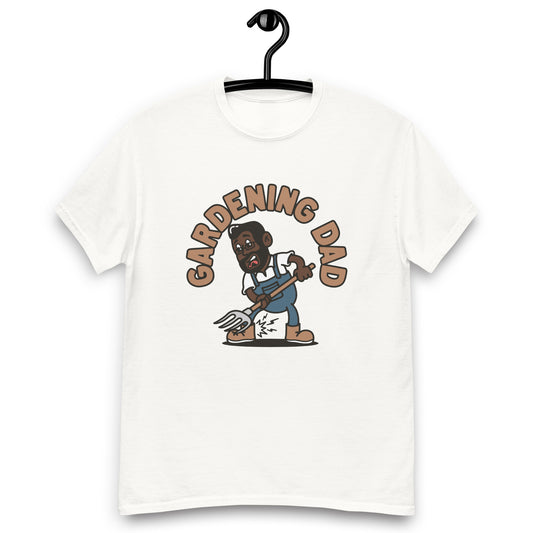 Gardening Black Hair Dark Skin Tone Glasses Medium Beard Dad T-Shirt