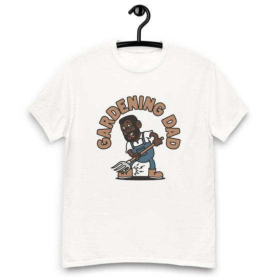 Gardening Black Hair Dark Skin Tone Glasses Short Beard Dad T-Shirt
