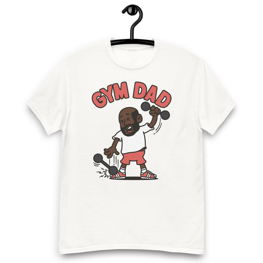 Gym Black Hair Dark Skin Tone No-Glasses Bald Beard Dad T-Shirt