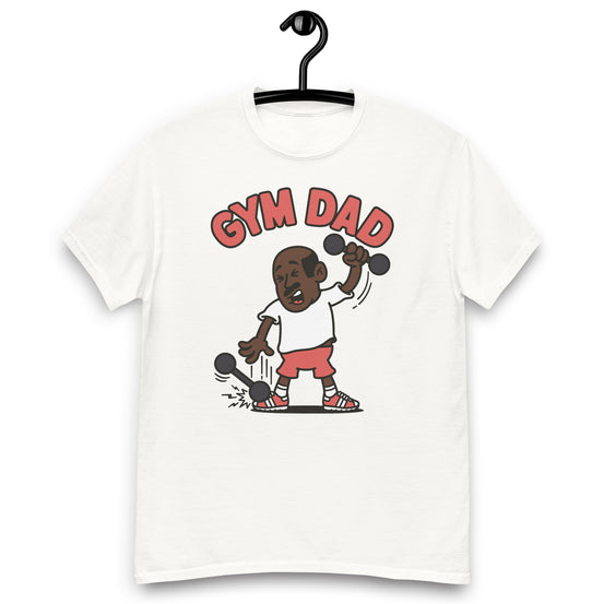 Gym Black Hair Dark Skin Tone No-Glasses Bald Moustache Dad T-Shirt
