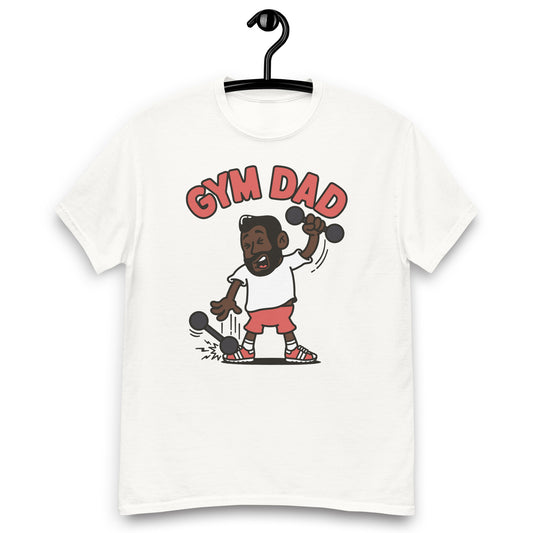 Gym Black Hair Dark Skin Tone No-Glasses Medium Beard Dad T-Shirt