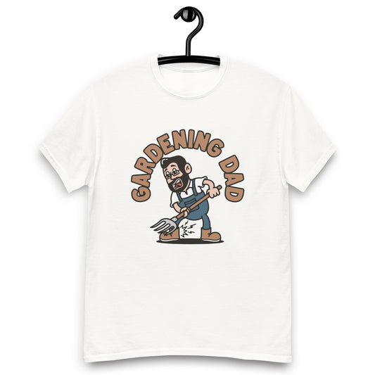 Gardening Black Hair Light Skin Tone Glasses Medium Beard Dad T-Shirt