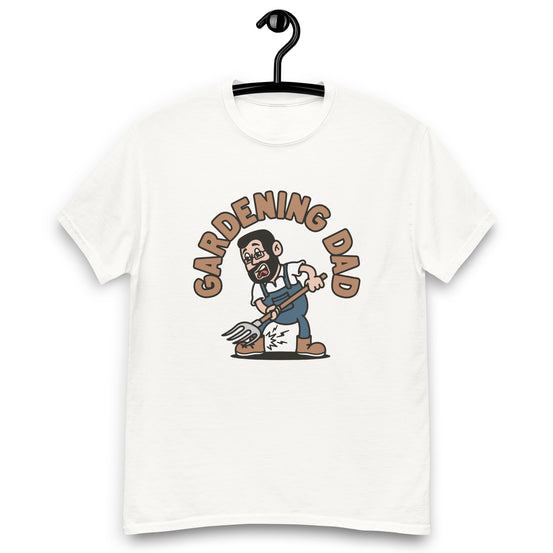 Gardening Black Hair Light Skin Tone Glasses Short Beard Dad T-Shirt