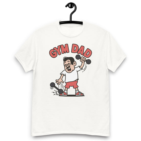 Gym Black Hair Light Skin Tone Glasses Medium Moustache Dad T-Shirt