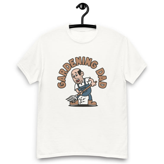 Gardening Black Hair Light Skin Tone No-Glasses Bald Stubble Dad T-Shirt