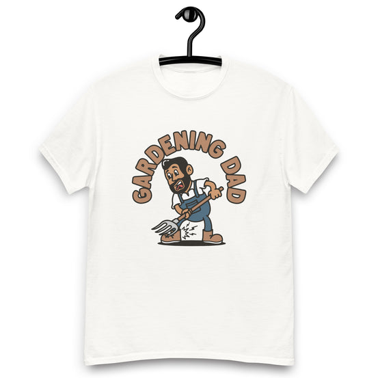 Gardening Black Hair Tan Skin Tone No-Glasses Medium Beard Dad T-Shirt