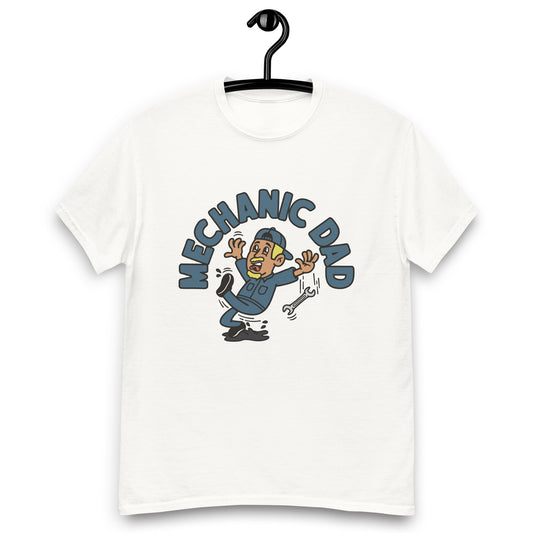 Mechanic Blond Hair Tan Skin Tone No-Glasses Moustache & Chin Beard Dad T-Shirt