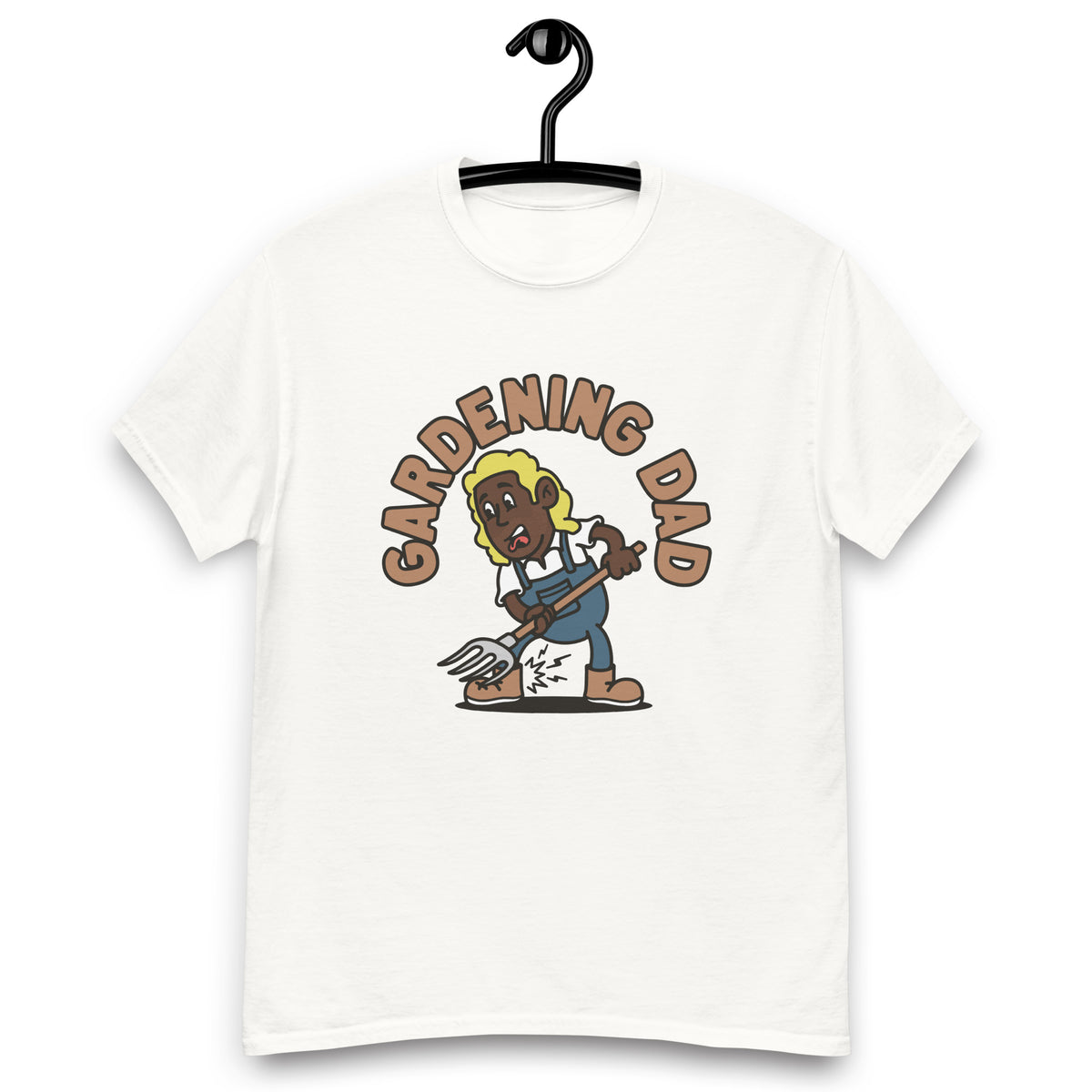 Gardening Blond Hair Dark Skin Tone No-Glasses Long Stubble Dad T-Shirt