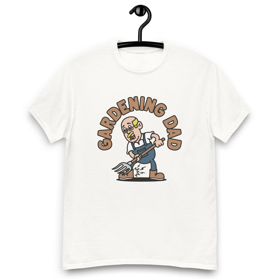 Gardening Blond Hair Light Skin Tone Glasses Bald Moustache Dad T-Shirt