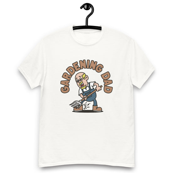 Gardening Blond Hair Light Skin Tone Glasses Bald Moustache & Chin Beard Dad T-Shirt