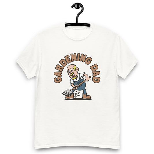 Gardening Blond Hair Light Skin Tone No-Glasses Bald Moustache & Chin Beard Dad T-Shirt