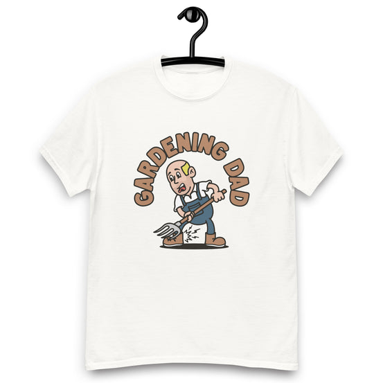 Gardening Blond Hair Light Skin Tone No-Glasses Bald Stubble Dad T-Shirt