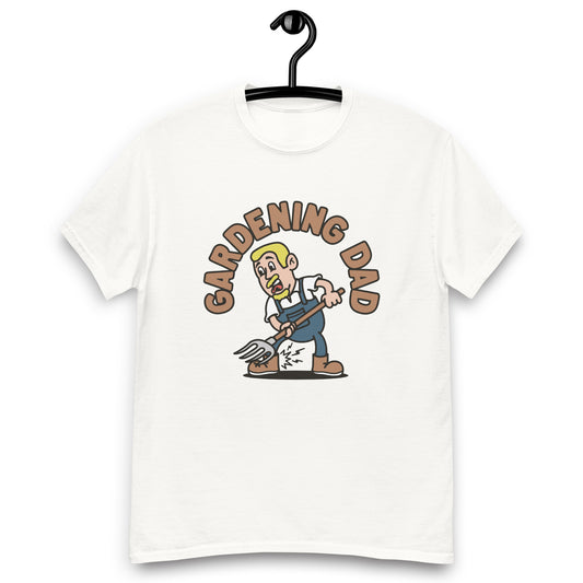 Gardening Blond Hair Light Skin Tone No-Glasses Short Moustache & Chin Beard Dad T-Shirt