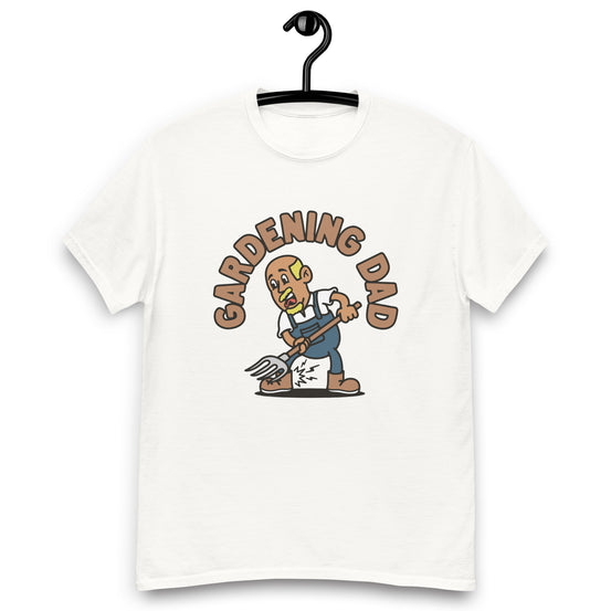 Gardening Blond Hair Tan Skin Tone No-Glasses Bald Moustache & Chin Beard Dad T-Shirt