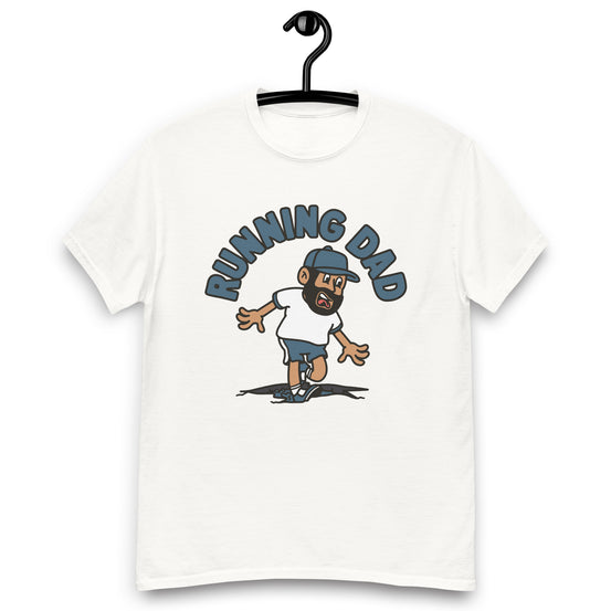Running Black Hair Tan Skin Tone No-Glasses Beard Dad T-Shirt