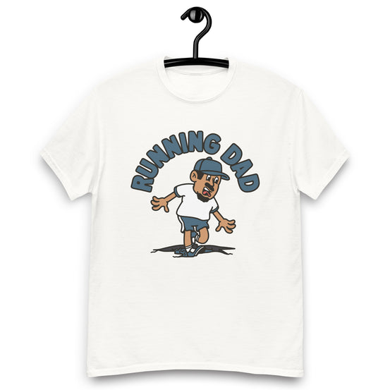 Running Black Hair Tan Skin Tone No-Glasses Moustache & Chin Beard Dad T-Shirt