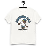 Running Blond Hair Dark Skin Tone No-Glasses Stubble Dad T-Shirt