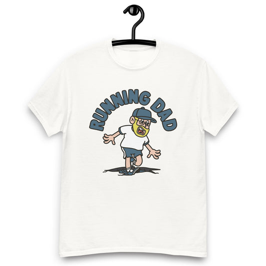 Running Blond Hair Light Skin Tone Glasses Beard Dad T-Shirt