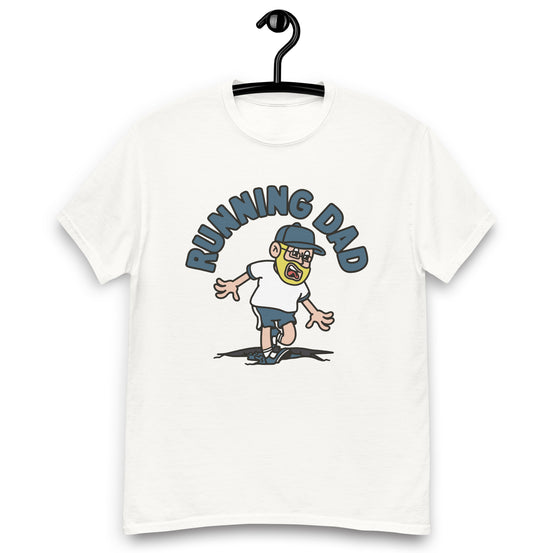 Running Blond Hair Light Skin Tone Glasses Beard Dad T-Shirt