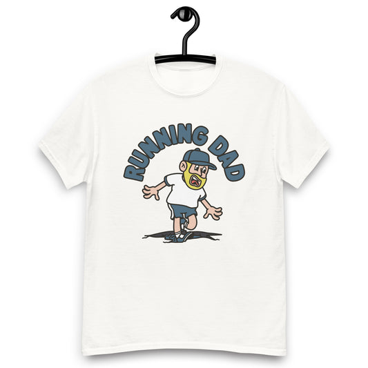 Running Blond Hair Light Skin Tone No-Glasses Beard Dad T-Shirt