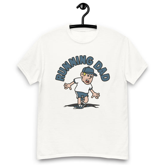 Running Blond Hair Light Skin Tone No-Glasses Stubble Dad T-Shirt