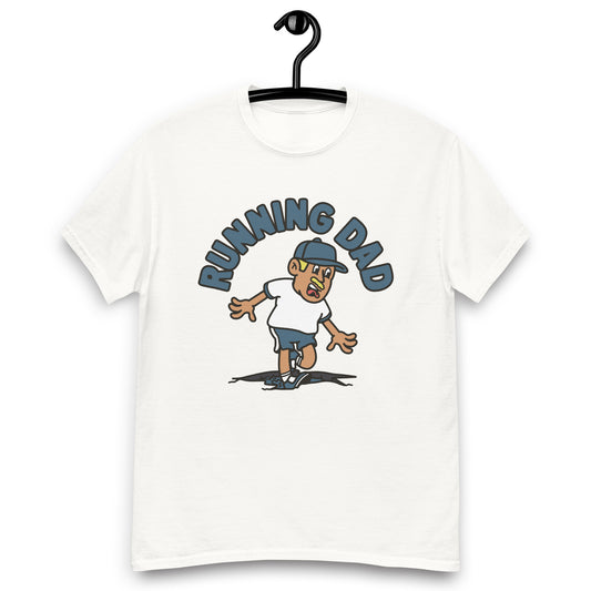 Running Blond Hair Tan Skin Tone No-Glasses Moustache Dad T-Shirt