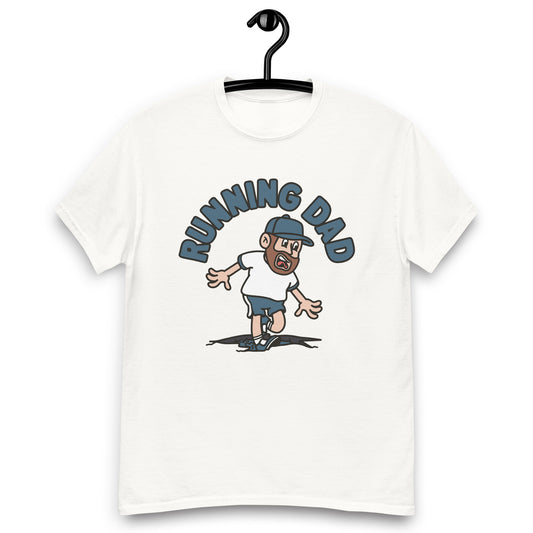 Running Brown Hair Light Skin Tone No-Glasses Beard Dad T-Shirt