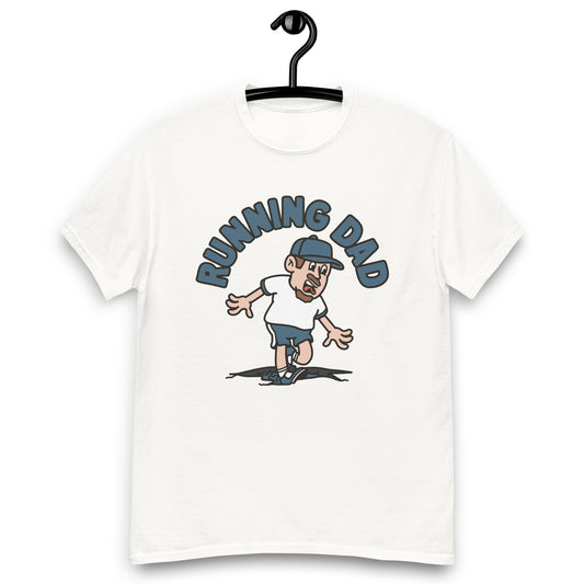 Running Brown Hair Light Skin Tone No-Glasses Moustache & Chin Beard Dad T-Shirt