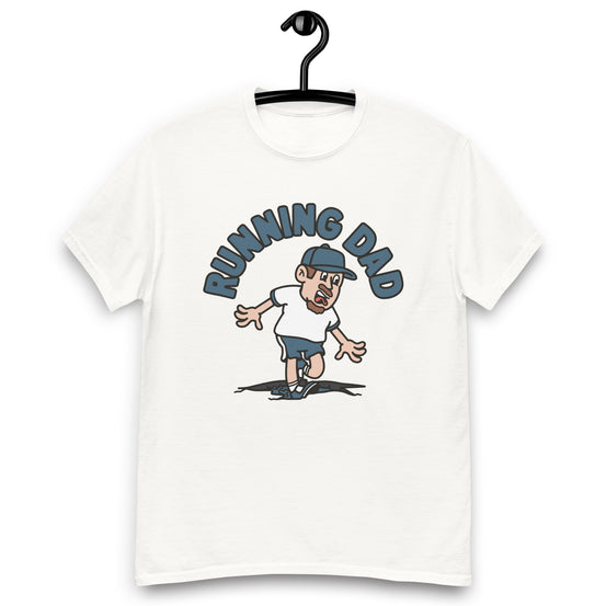 Running Brown Hair Light Skin Tone No-Glasses Moustache & Chin Beard Dad T-Shirt