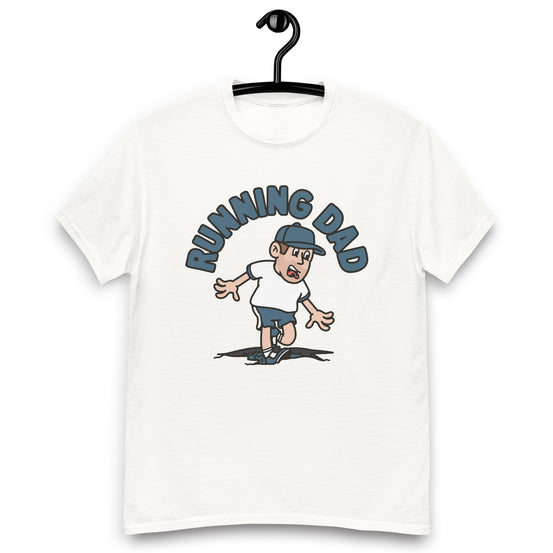 Running Brown Hair Light Skin Tone No-Glasses Stubble Dad T-Shirt