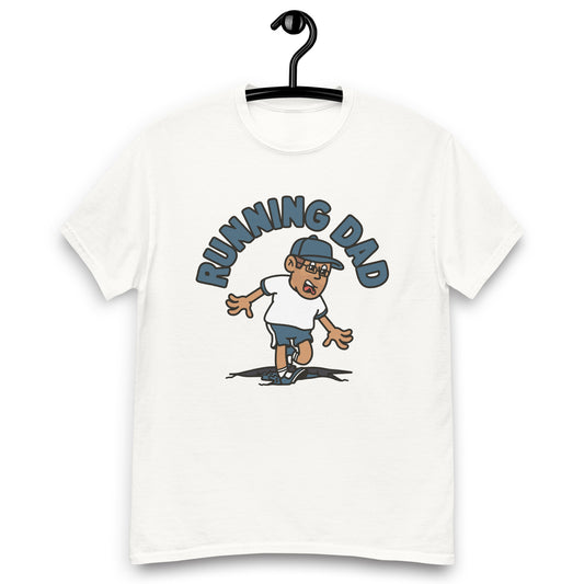 Running Brown Hair Tan Skin Tone Glasses Stubble Dad T-Shirt