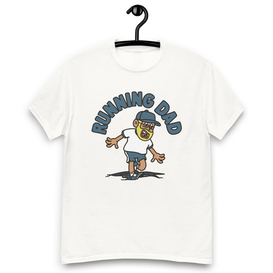 Running Blond Hair Tan Skin Tone Glasses Beard Dad T-Shirt