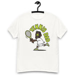 Tennis Black Hair Dark Skin Tone No-Glasses Medium Beard Dad T-Shirt
