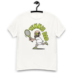 Tennis Black Hair Light Skin Tone No-Glasses Bald Beard Dad T-Shirt