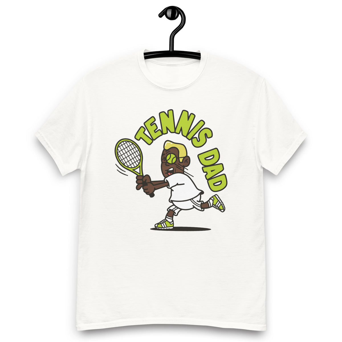 Tennis Blond Hair Dark Skin Tone Glasses Medium Stubble Dad T-Shirt