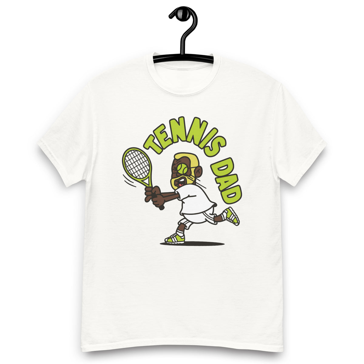 Tennis Blond Hair Dark Skin Tone Glasses Short Beard Dad T-Shirt