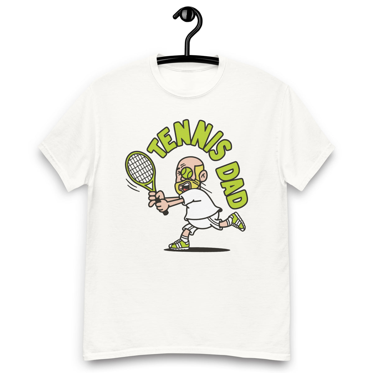 Tennis Blond Hair Light Skin Tone No-Glasses Bald Beard Dad T-Shirt