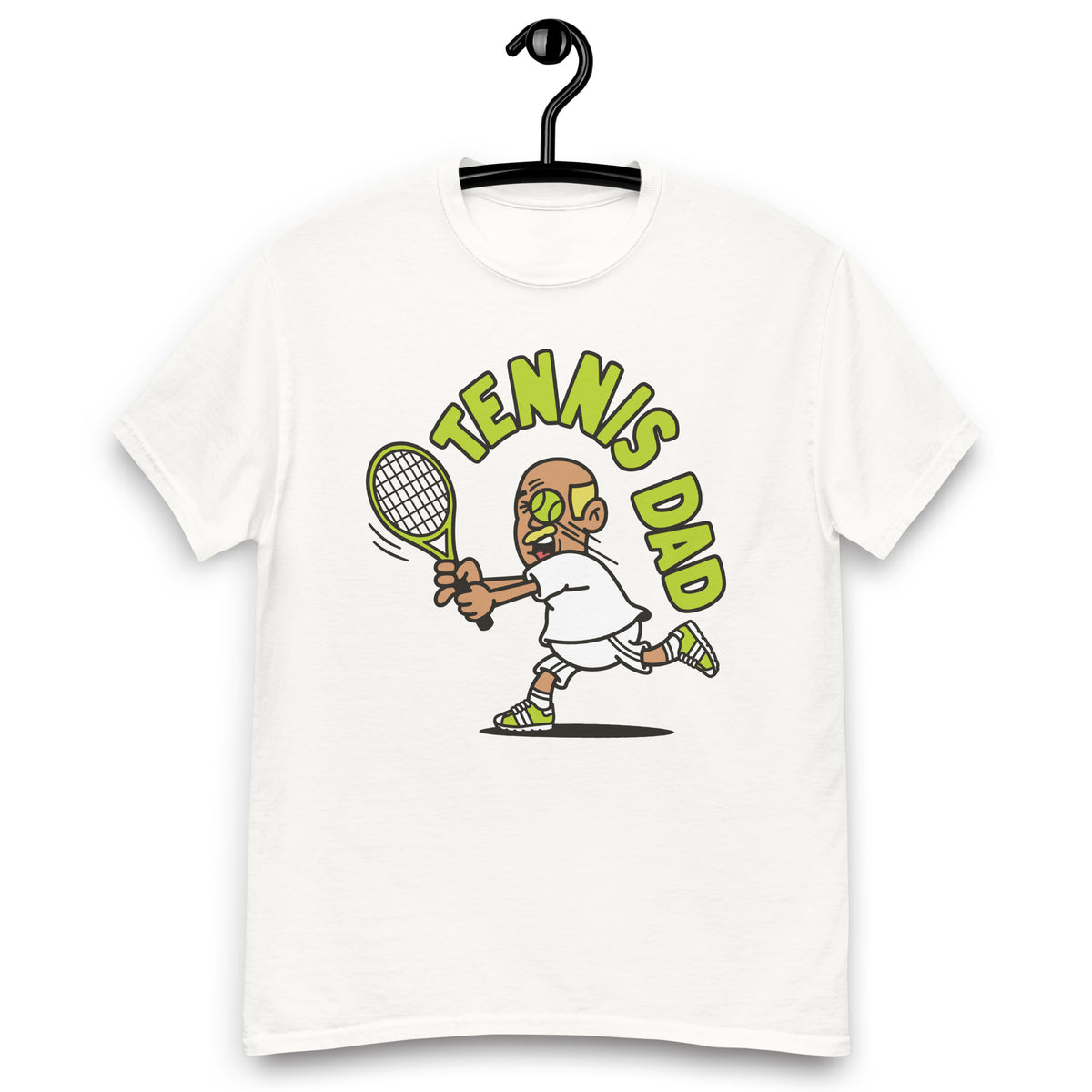 Tennis Blond Hair Tan Skin Tone No-Glasses Bald Moustache Dad T-Shirt