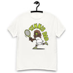 Tennis Brown Hair Dark Skin Tone No-Glasses Long Moustache Dad T-Shirt